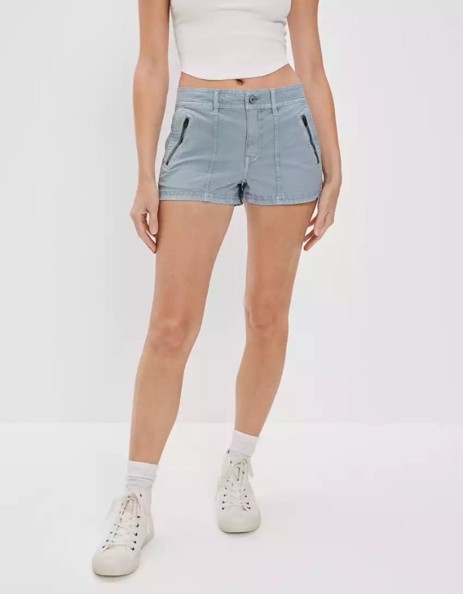 Shorts American Eagle AE Snappy Stretch Low-Rise Bleu Femme | LHY-02235383